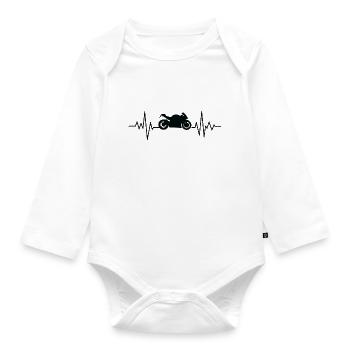 Fréquence Cardiaque Moto Rider - Body Bébé bio manches longues - blanc - Devant