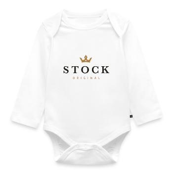 Stock Original Familienlogo - Baby Bio-Langarm-Body - Weiß - Vorne