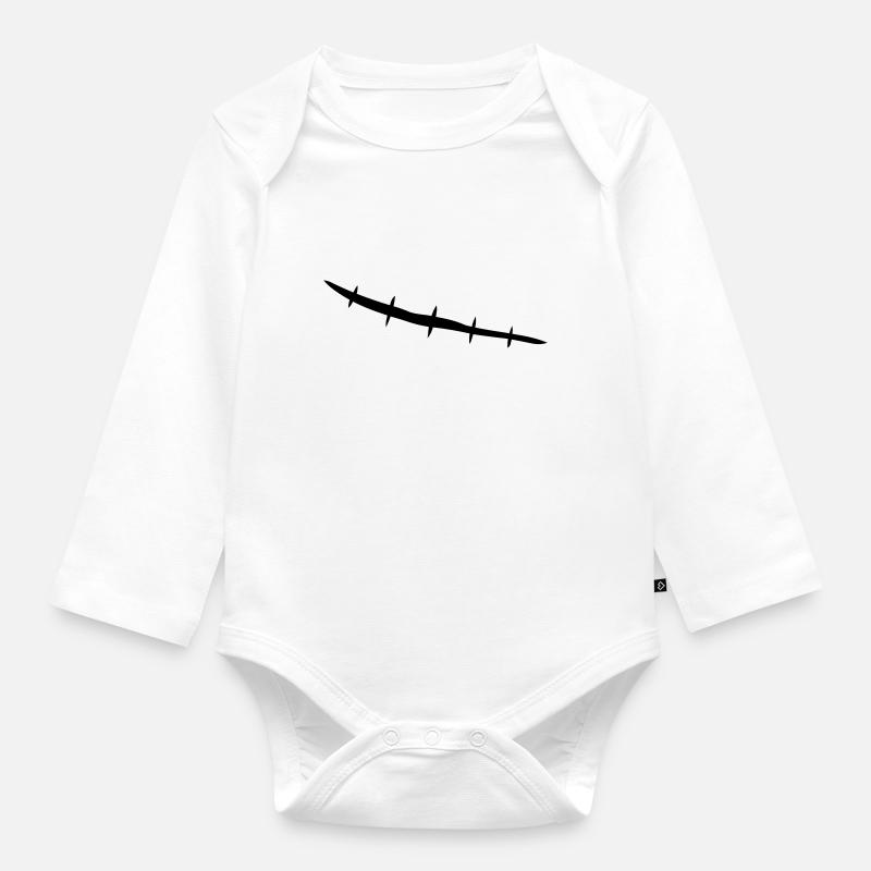 stitched_scar - Body Bébé bio manches longues - blanc