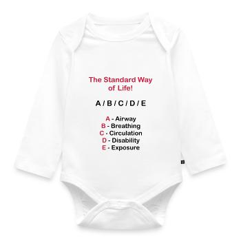 Rettungsdienst ABC Schema - Baby Bio-Langarm-Body - Weiß - Vorne