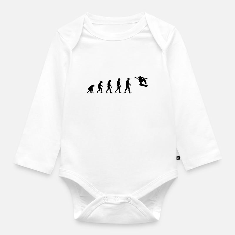 Evolution Skate - Body Bébé bio manches longues - blanc