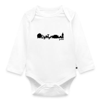Gießen Skyline - Baby Bio-Langarm-Body - Weiß - Vorne