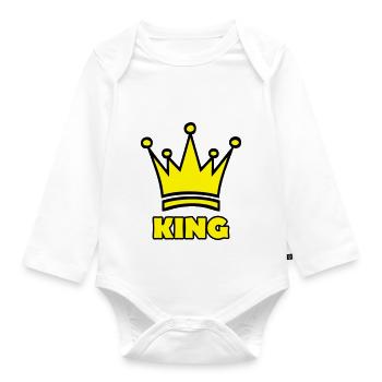 king - Body Bébé bio manches longues - blanc - Devant