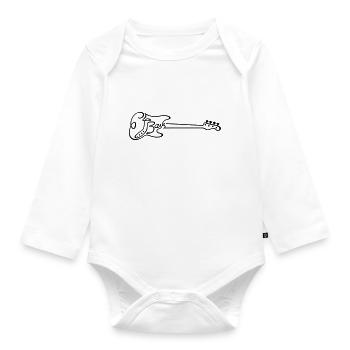 E-Bass - Baby Bio-Langarm-Body - Weiß - Vorne