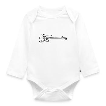 Electric bass strings - Organic Longsleeve Baby Bodysuit - white - Front