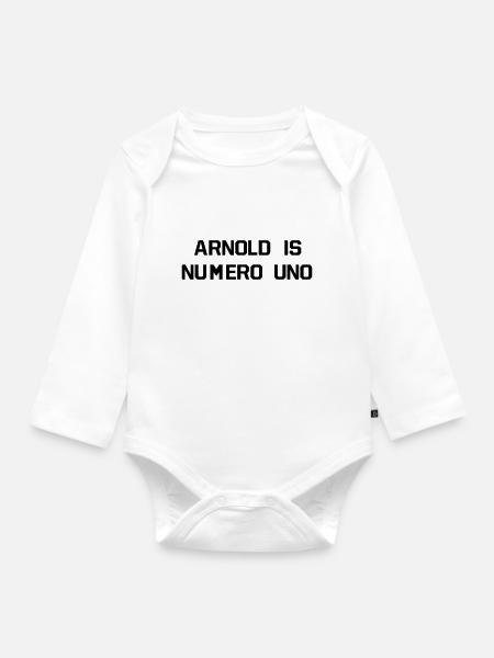 ARNOLD IS NUMERO UNO - Baby Bio-Langarm-Body - Weiß