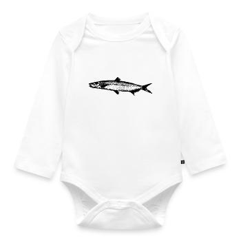 fish513 - Organic Longsleeve Baby Bodysuit - white - Front