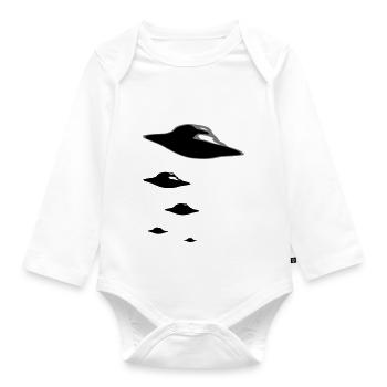 UFO ARMY 2clr - Baby Bio-Langarm-Body - Weiß - Vorne
