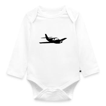 Airplane Airplane - Organic Longsleeve Baby Bodysuit - white - Front