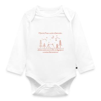 Femmes Camping camp étoile incendie - Body Bébé bio manches longues - blanc - Devant