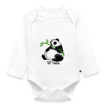 Fat Panda gift idea - Organic Longsleeve Baby Bodysuit - white - Front