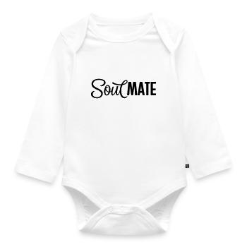 SoulMATE Soulmate partner look gift - Organic Longsleeve Baby Bodysuit - white - Front