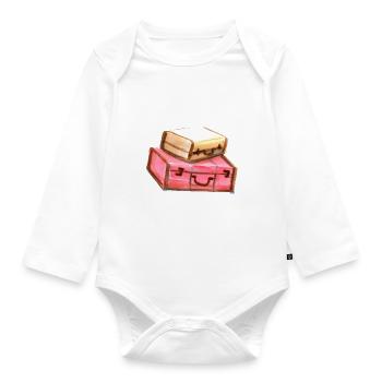 Circus watercolor suitcase - Organic Longsleeve Baby Bodysuit - white - Front