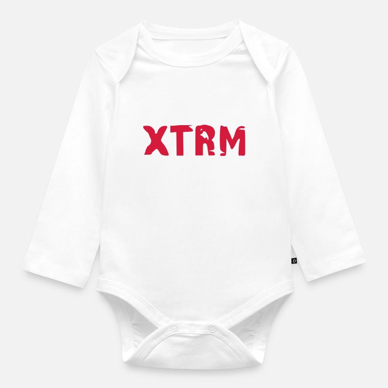 xtrm_vec_1 en - Organic Longsleeve Baby Bodysuit - white