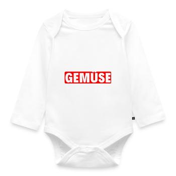 Grillen - Gemüse - Baby Bio-Langarm-Body - Weiß - Vorne
