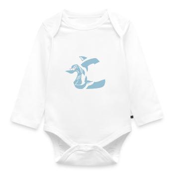 dirt shark - Baby Bio-Langarm-Body - Weiß - Vorne