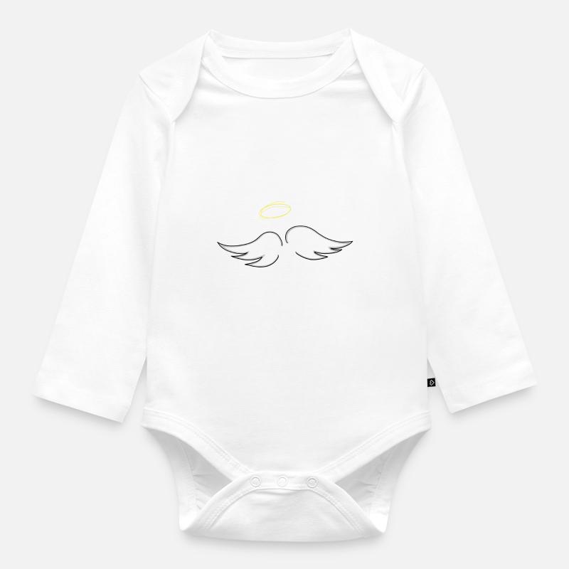 Auréole d'ange - Body Bébé bio manches longues - blanc