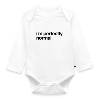 Ich bin ganz normales - Baby Bio-Langarm-Body - Weiß - Vorne
