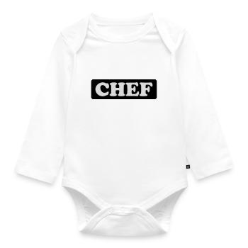 Chef - Baby Bio-Langarm-Body - Weiß - Vorne