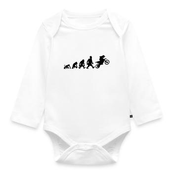 moto trial - Organic Longsleeve Baby Bodysuit - white - Front
