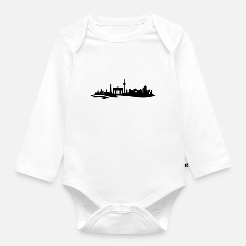 Berlin Skyline - Baby Bio-Langarm-Body - Weiß