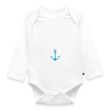 Hamburg, anchor, harbor, pearl - Organic Longsleeve Baby Bodysuit - white - Front