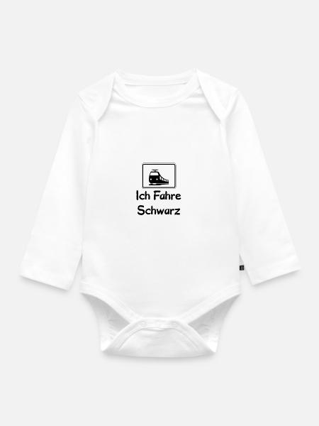 Ich Fahre Schwarz - Baby Bio-Langarm-Body - Weiß