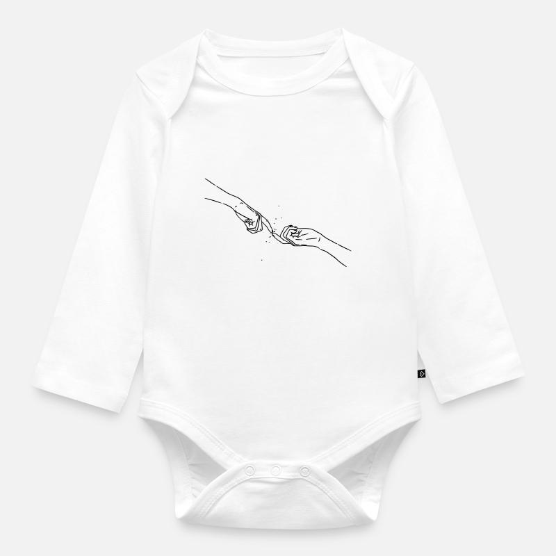 Deux index - Body Bébé bio manches longues - blanc