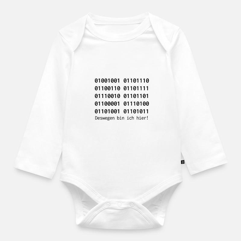 Informatik - Baby Bio-Langarm-Body - Weiß