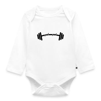Bodybuilder - Baby Bio-Langarm-Body - Weiß - Vorne