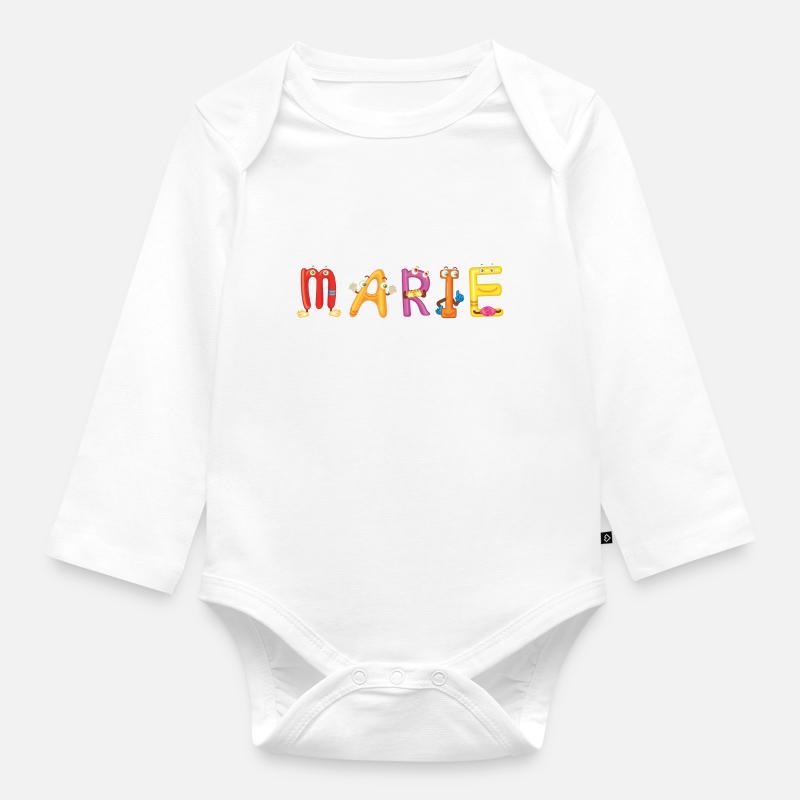 Marie - Body Bébé bio manches longues - blanc