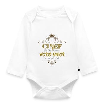 Chief World Savior - Organic Longsleeve Baby Bodysuit - white - Front