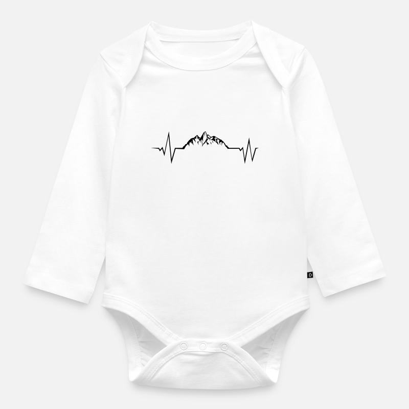 mountains puls - Baby Bio-Langarm-Body - Weiß