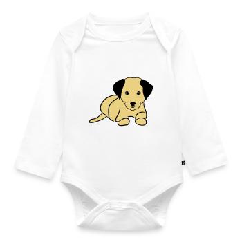 Süßer Hund, Hündchen - Baby Bio-Langarm-Body - Weiß - Vorne