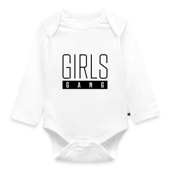 girls gang - Organic Longsleeve Baby Bodysuit - white - Front