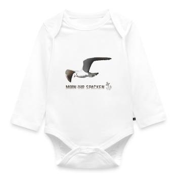Moewe moin ihr spacken - Baby Bio-Langarm-Body - Weiß - Vorne