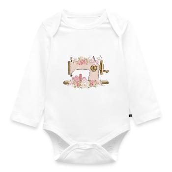 Nähmaschine Näherin Mama Geschenkidee T-Shirt - Baby Bio-Langarm-Body - Weiß - Vorne