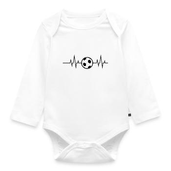 Heartbeat - Heartbeat / Football - Kicker - Organic Longsleeve Baby Bodysuit - white - Front