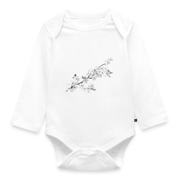 Belle sakura (blanc de perles) - Body Bébé bio manches longues - blanc - Devant