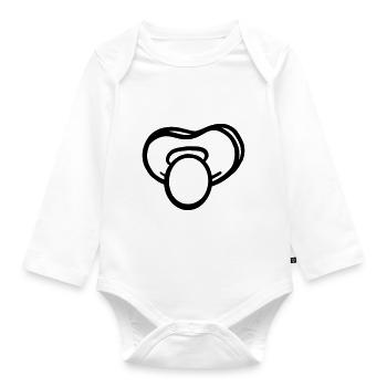 Pacifier Vector - Organic Longsleeve Baby Bodysuit - white - Front