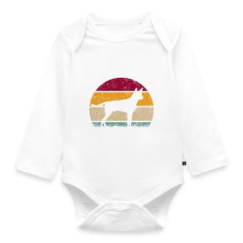 Kelpie Australian Dog Vintage Retro - Organic Longsleeve Baby Bodysuit - white - Front