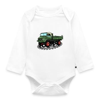 Unimog - Oldtimer - Offroad - Universal motor device - Organic Longsleeve Baby Bodysuit - white - Front