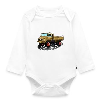 Unimog - Oldtimer - Offroad - Universal motor device - Organic Longsleeve Baby Bodysuit - white - Front