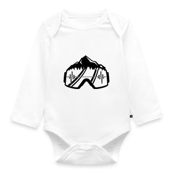 ski goggles pulse - Organic Longsleeve Baby Bodysuit - white - Front
