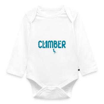Future Rock Climber Klettern Baby Jungen Kinder - Baby Bio-Langarm-Body - Weiß - Vorne