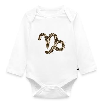Sternzeichen Steinbock - Baby Bio-Langarm-Body - Weiß - Vorne