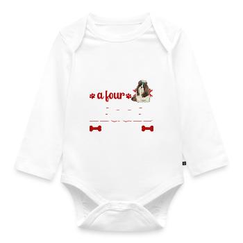 Shih Tzu Dear Four-legged Word Funny - Organic Longsleeve Baby Bodysuit - white - Front