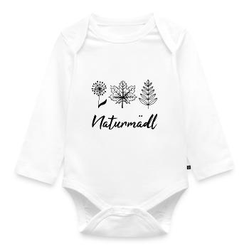 Naturmädl Wandern Wald Freizeit Wanderin Natur - Baby Bio-Langarm-Body - Weiß - Vorne