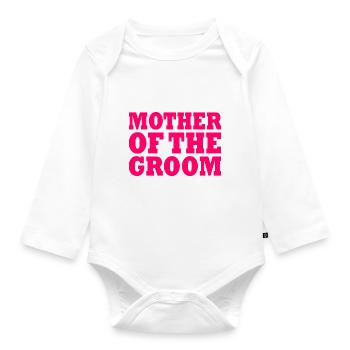 Mother of the groom - Organic Longsleeve Baby Bodysuit - white - Front
