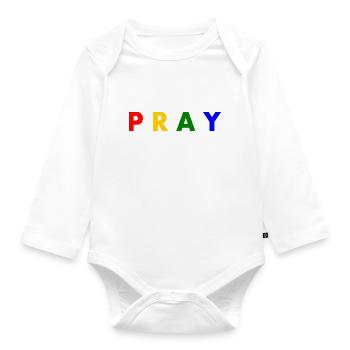 Pray - Organic Longsleeve Baby Bodysuit - white - Front